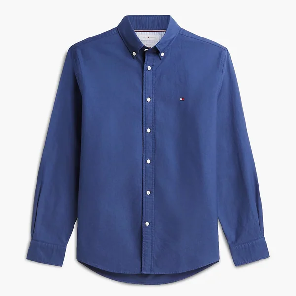 Tommy Hilfiger Solid Heritage Button Down Oxford Shirt - Blue - S