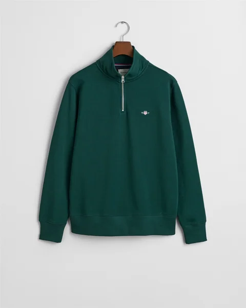 Gant Shield Half Zip Sweatshirt Green - XL