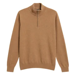 Barbour Cotton Half Zip Knitted Jumper - Sandstone Beige - XL