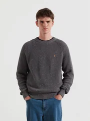 Farah Sage Nepped Sweater - Grey - XL