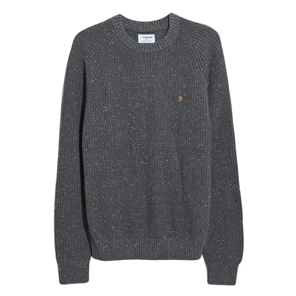 Farah Sage Nepped Sweater - Grey - XL