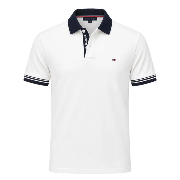 Tommy Hilfiger Interlock Contrast Placket Polo Shirt - Beige - 2XL