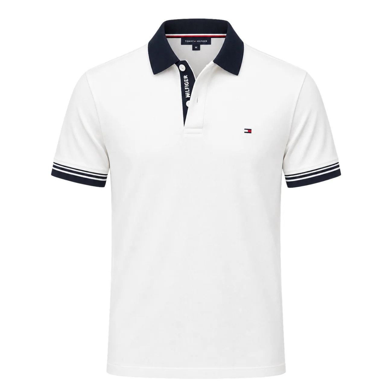 Tommy Hilfiger Interlock Contrast Placket Polo Shirt - Beige - 2XL