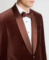 Remus Uomo Romeo Slim Fit Velvet Dinner Jacket - Wine - 44R