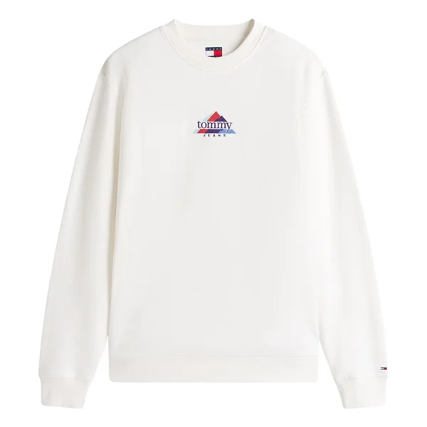 Tommy Jeans Mountain Logo Embroidery Terry Sweatshirt - Beige - L