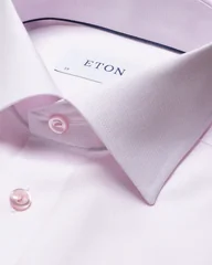 Eton Solid Signature Twill Formal Shirt - Pink - 17.5