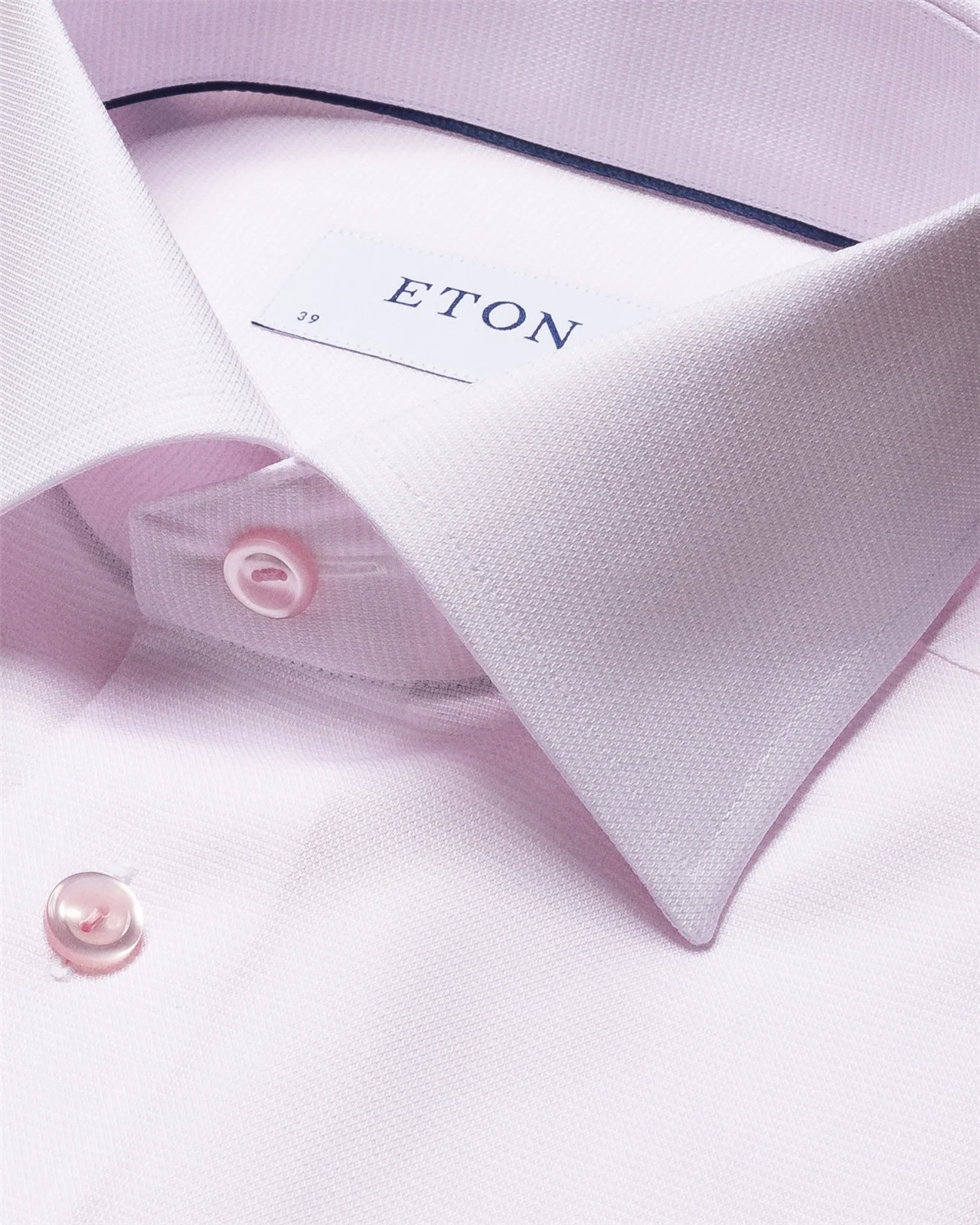 Eton Solid Signature Twill Formal Shirt - Pink - 17.5