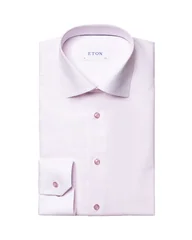 Eton Solid Signature Twill Formal Shirt - Pink - 17.5