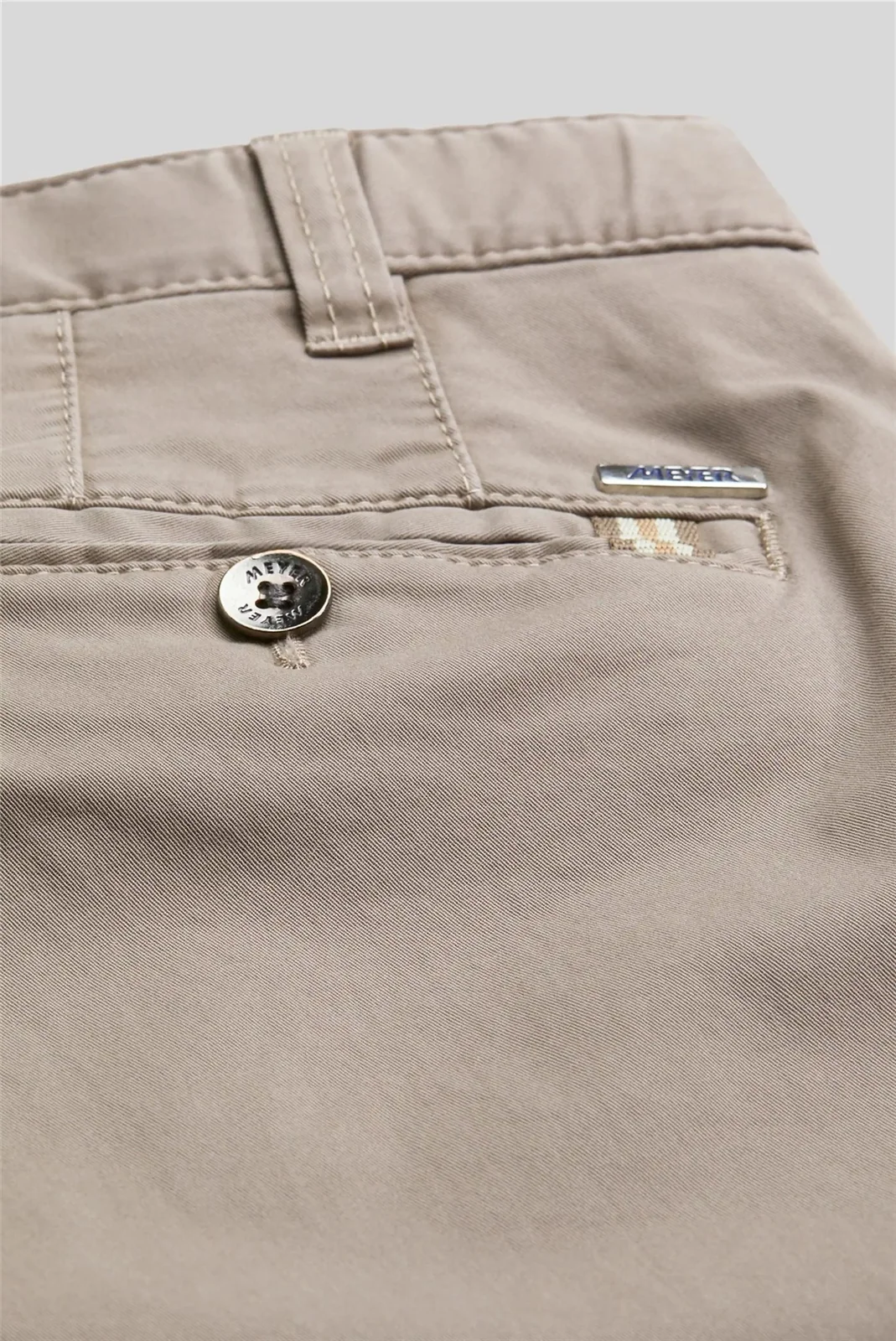 Meyer Roma Cotton Grey Chinos - Beige - 38/34