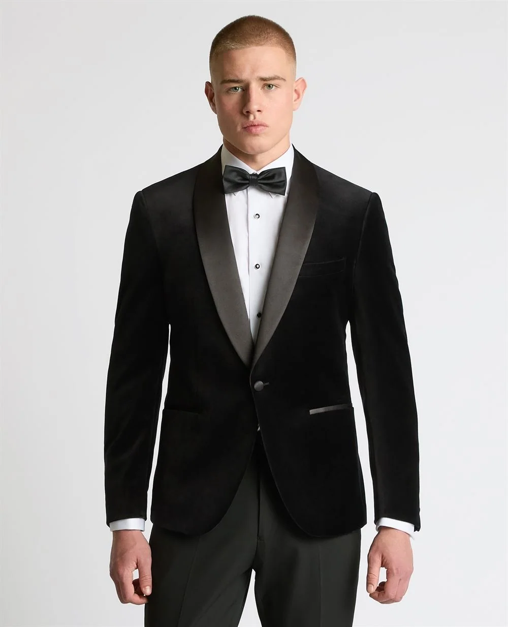 Remus Uomo Romeo Slim Fit Velvet Dinner Jacket - Black - 38R