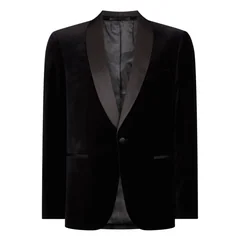 Remus Uomo Romeo Slim Fit Velvet Dinner Jacket - Black - 38R