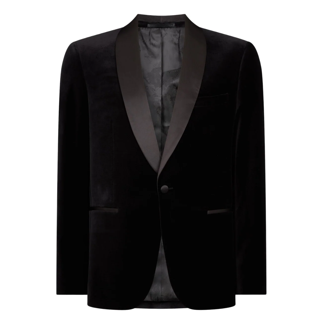 Remus Uomo Romeo Slim Fit Velvet Dinner Jacket - Black - 38R