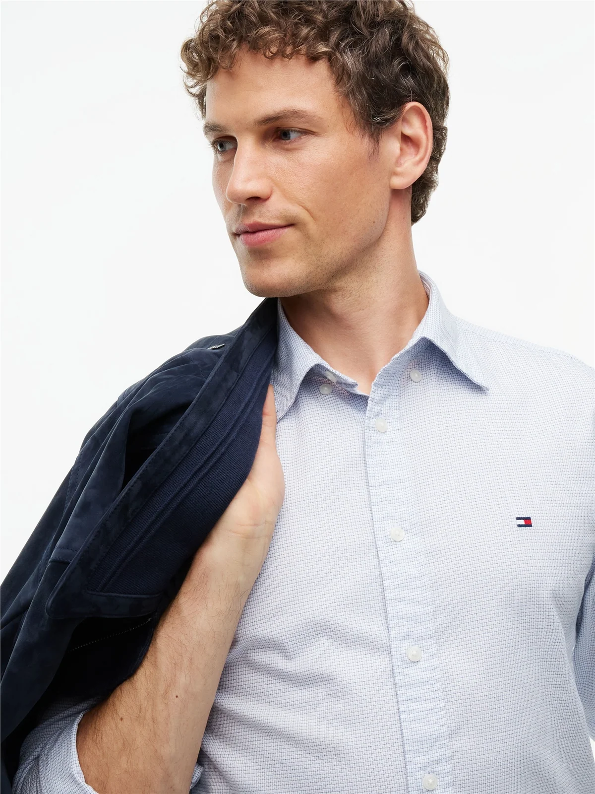 Tommy Hilfiger Dobby Structure Regular Fit Shirt - Blue - XL