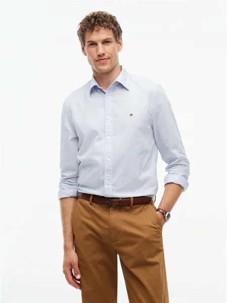 Tommy Hilfiger Dobby Structure Regular Fit Shirt - Blue - XL