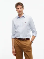 Tommy Hilfiger Dobby Structure Regular Fit Shirt - Blue - XL