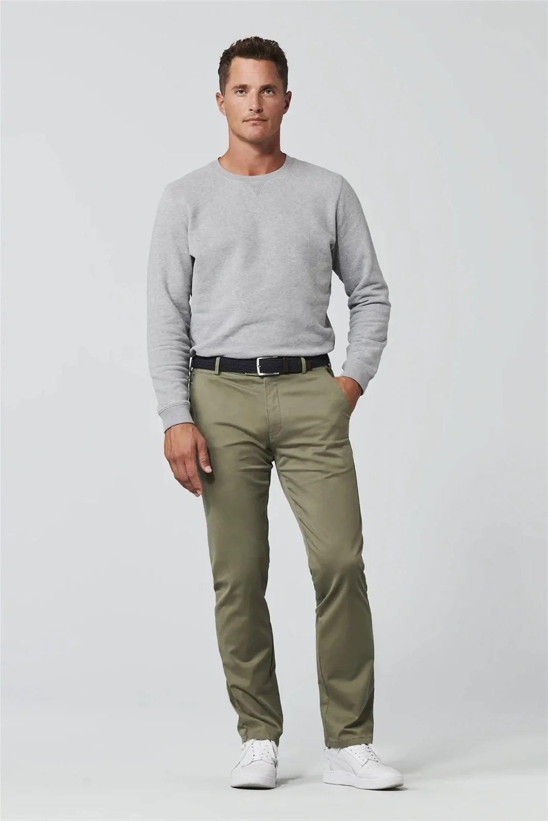 Meyer Roma Regular Fit Chinos - Green - 34/34