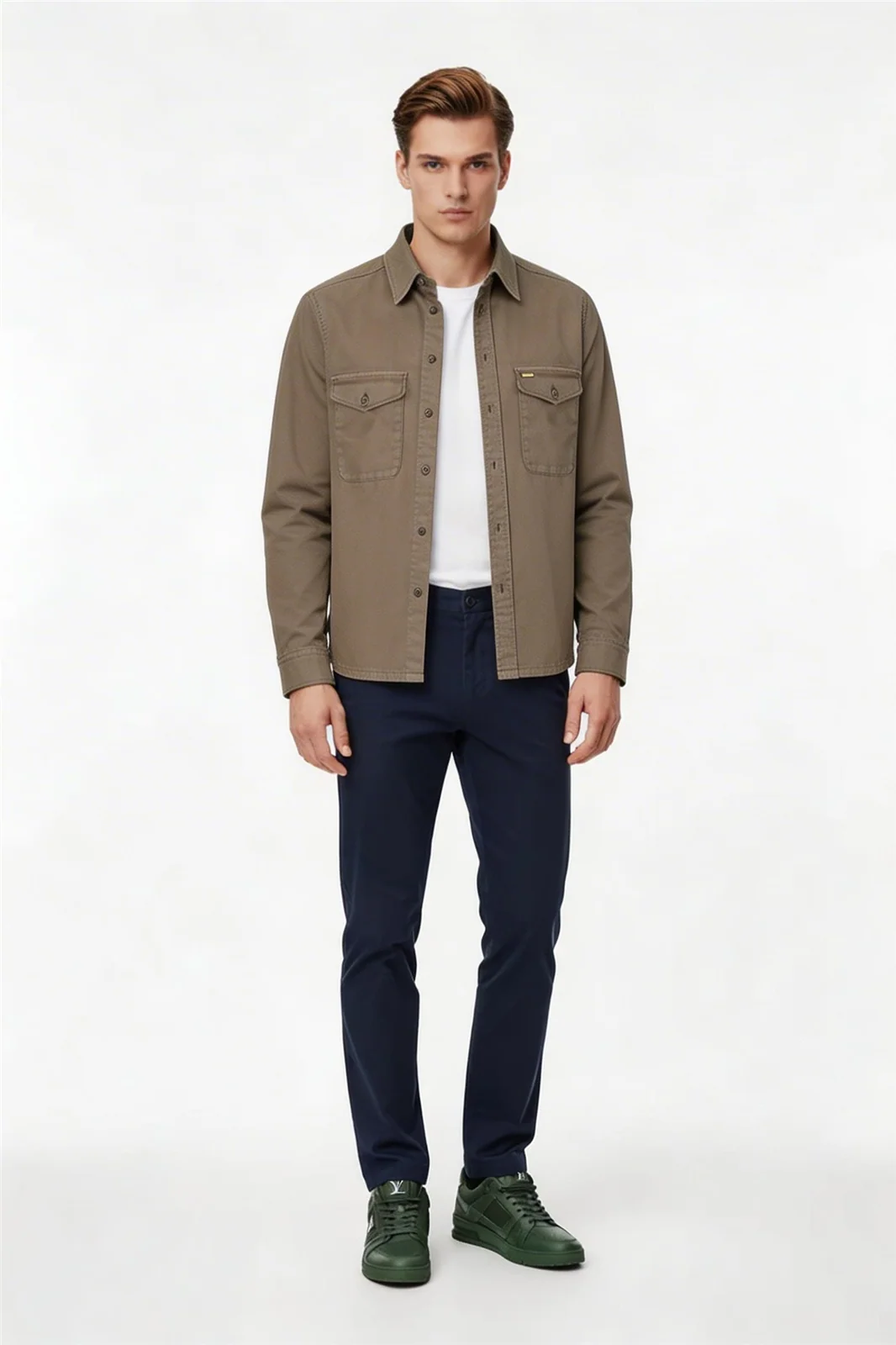 6th Sense Overshirt - Dark Khaki - L