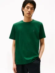 Tommy Hilfiger Flag Embroidery Crew Neck T-Shirt - Green - M