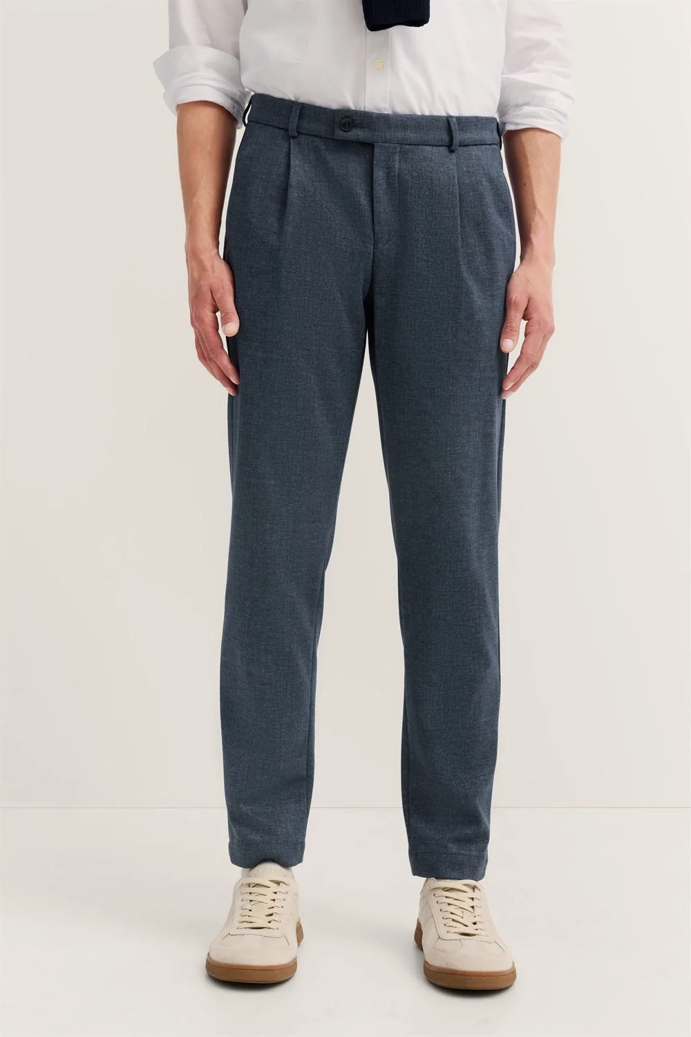 Bugatti Flexcity Pleated Trousers - Navy - 32/32
