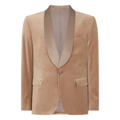 Remus Uomo Romeo Slim Fit Velvet Dinner Jacket - Beige - 44R
