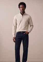 Fynch Hatton Troyer Zip Sweatshirt - Beige - 2XL