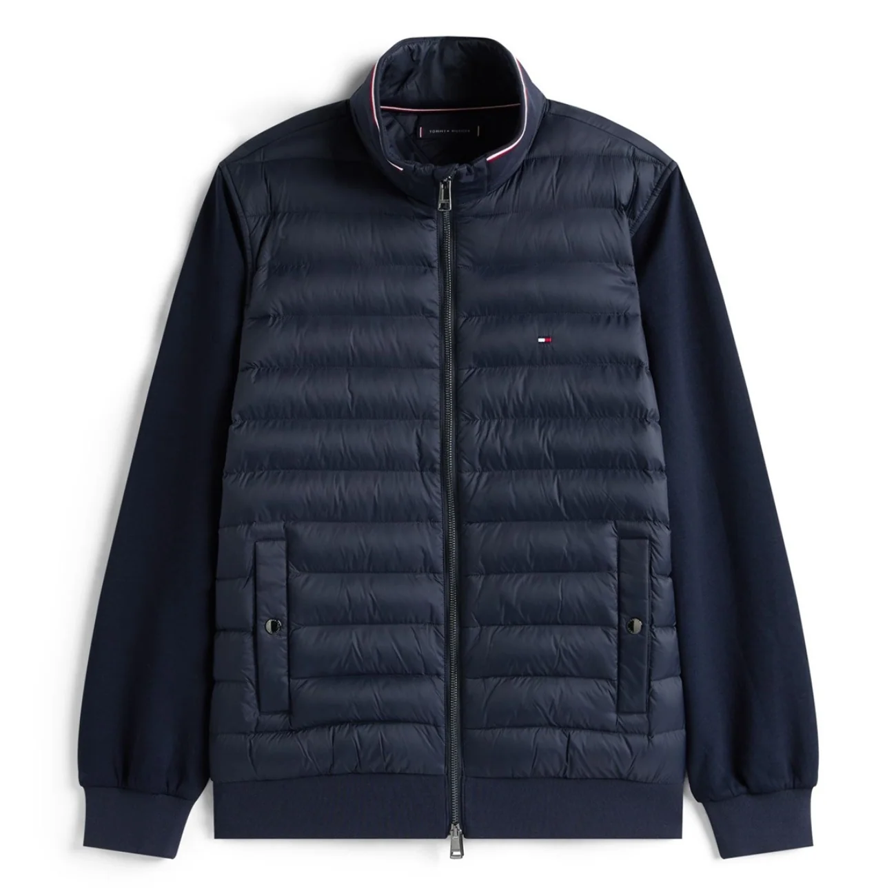 Tommy Hilfiger Quilted Zip-Thru Sweatshirt - Navy - XL