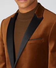 Remus Uomo Velvet Jacket - Tan - 46R