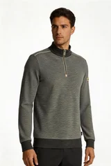 Bugatti Mens Texture 1/4 Zip Sweatshirt - Navy - XL