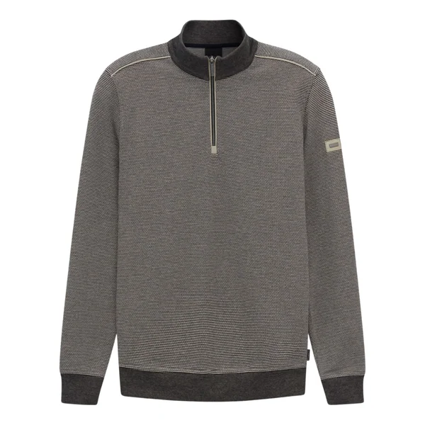 Bugatti Mens Texture 1/4 Zip Sweatshirt - Navy - XL
