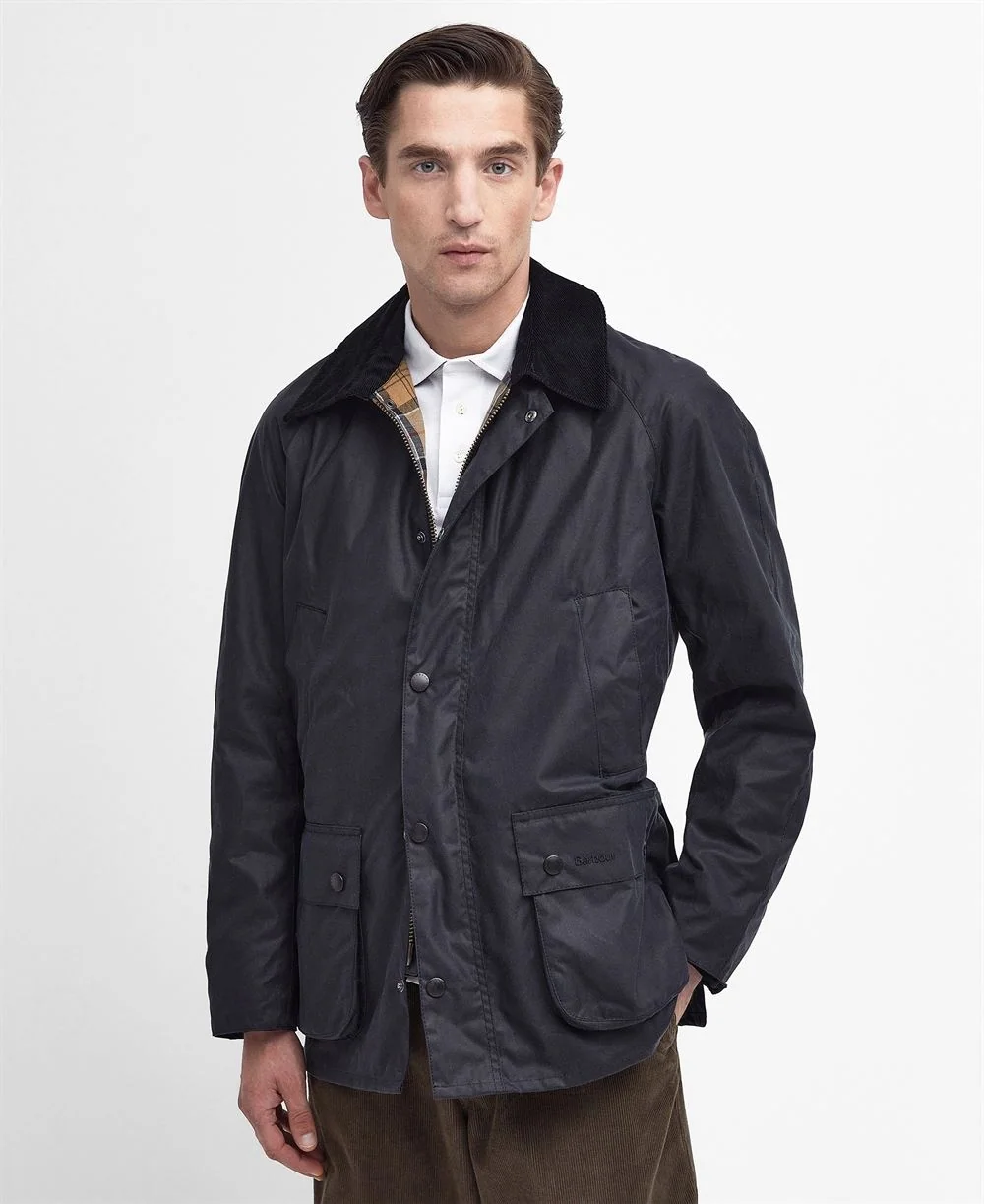 Barbour Ashby Wax Jacket - Navy - S