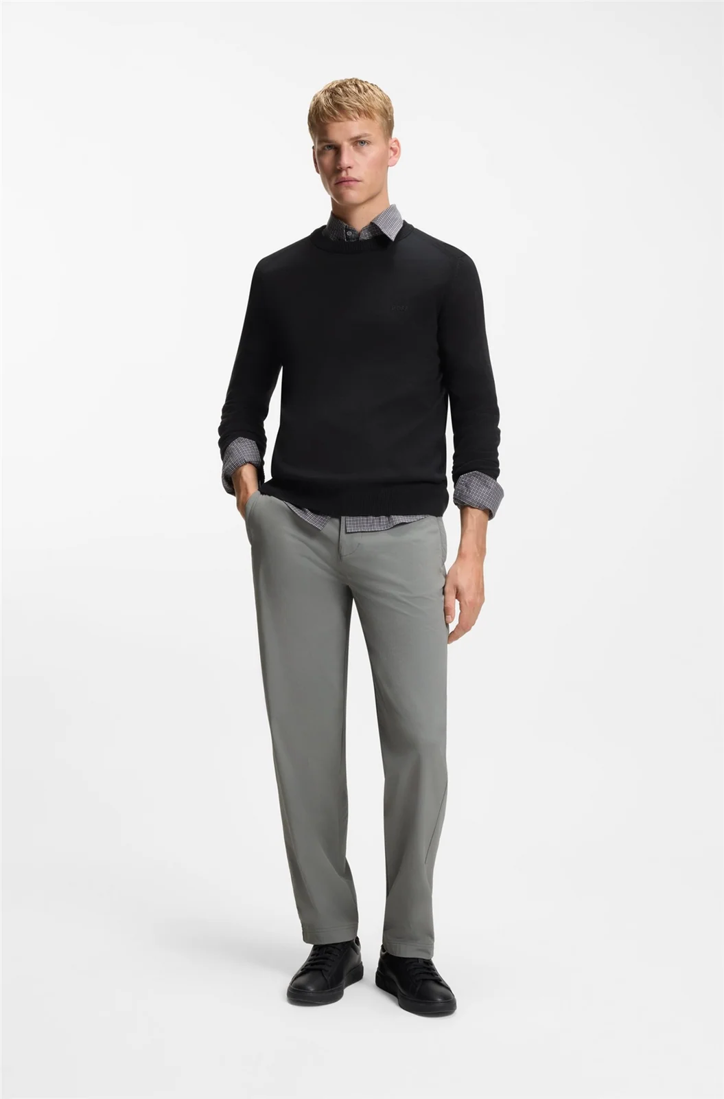 Boss Asac_C Knitted-Cotton Sweater - Black - L