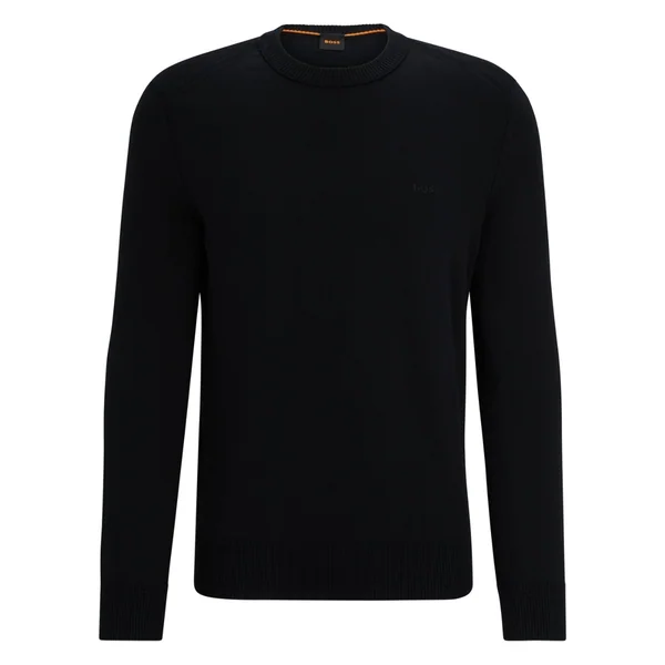 Boss Asac_C Knitted-Cotton Sweater - Black - L