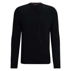 Boss Asac_C Knitted-Cotton Sweater - Black - L
