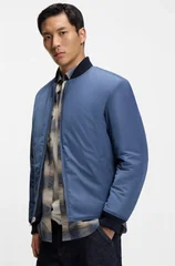 Boss C-Corle Quited Reversible Water-Repellent Jacket - Navy - 44