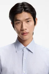 Boss H-Joe-K-C Print Italian-made Twill Shirt - Blue - 44