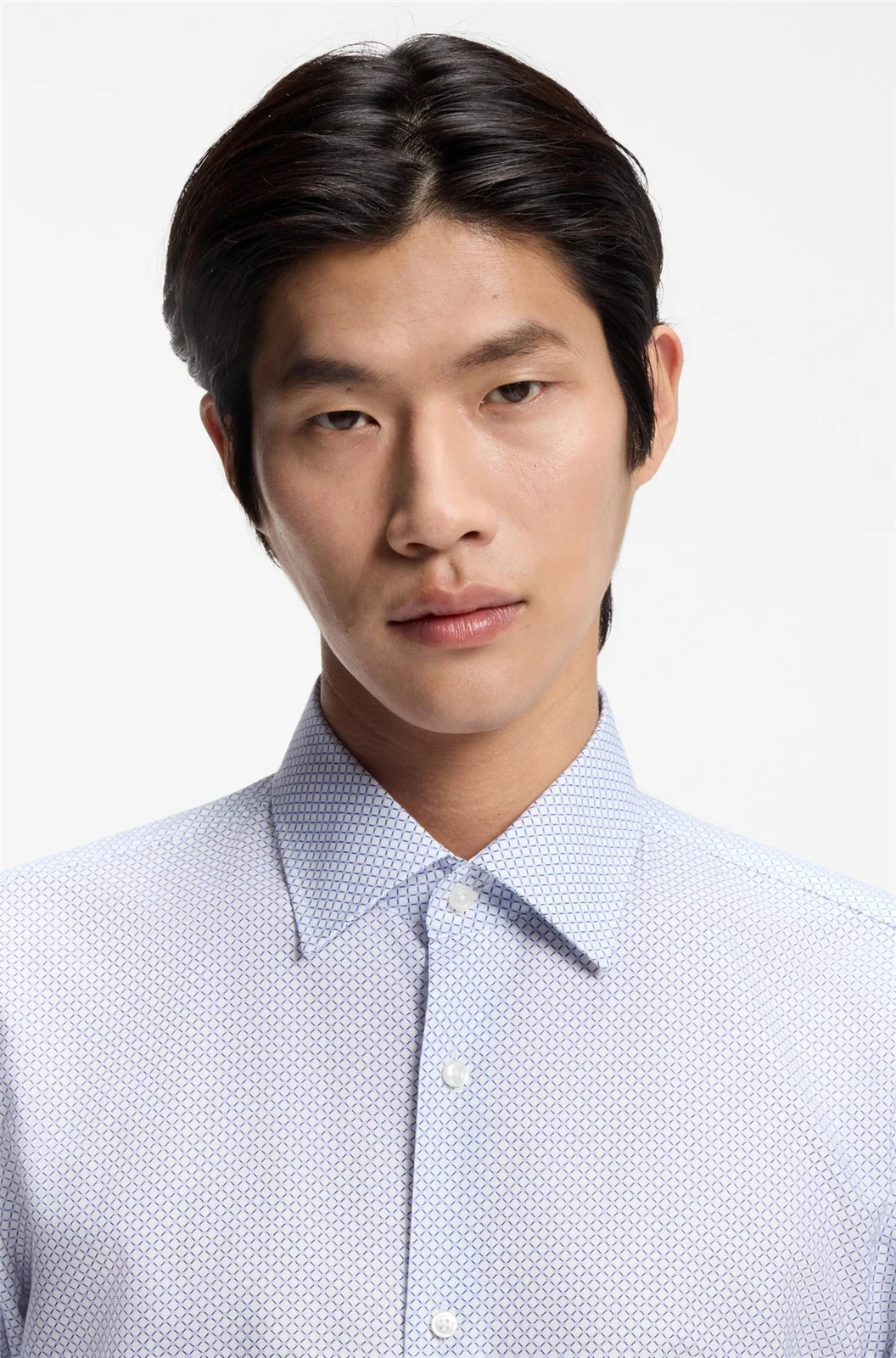 Boss H-Joe-K-C Print Italian-made Twill Shirt - Blue - 44