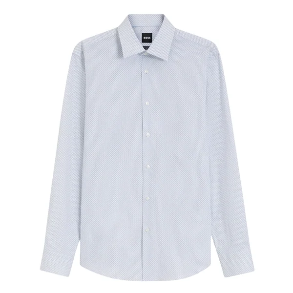 Boss H-Joe-K-C Print Italian-made Twill Shirt - Blue - 44