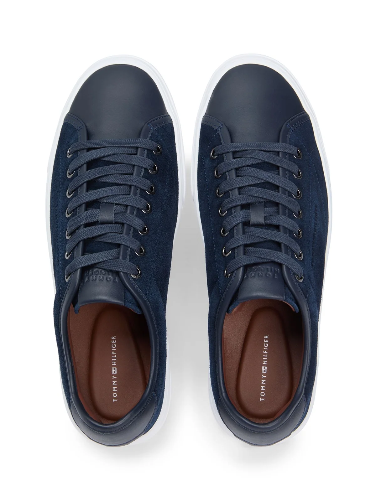 Tommy Hilfiger Premium Leather Cupsole Trainers - Navy - 43