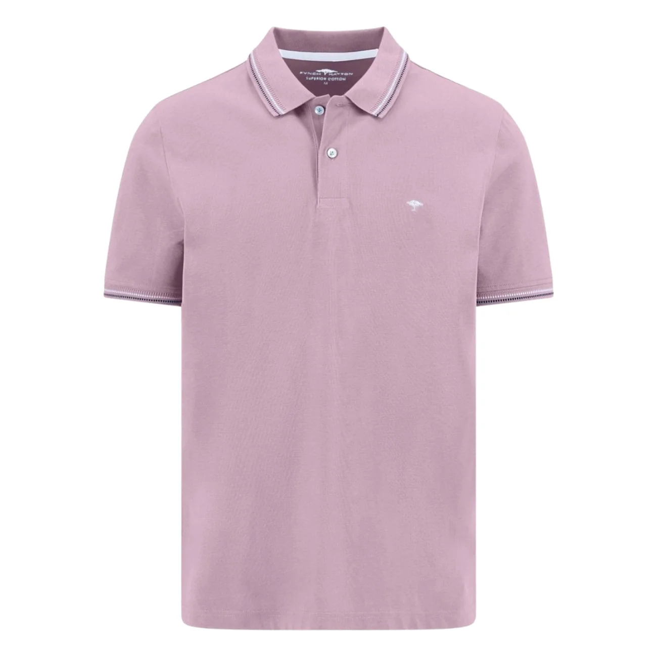 Fynch Hatton Contrast Tipping Polo Shirt - Magnolia - M