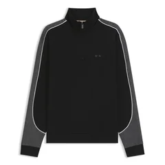 Boss Contrast-Detail Zip-Neck Track Sweatshirt - Black - L
