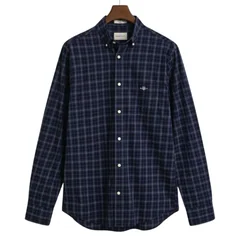 Gant Classic Poplin Check Shirt - Blue - M