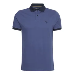 Barbour Lynmouth Tipped Tailored Fit Polo Shirt - Ocean Blue - M