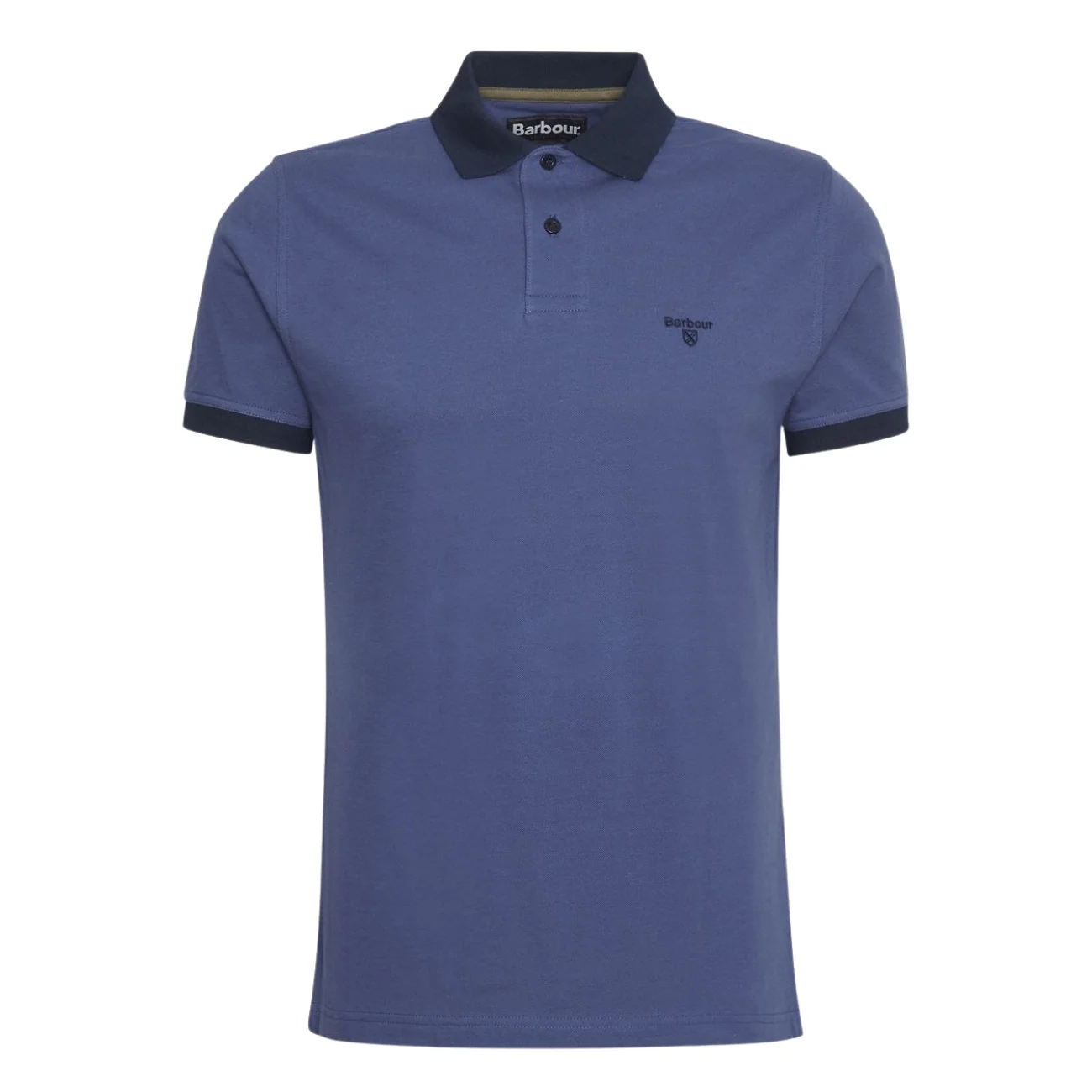 Barbour Lynmouth Tipped Tailored Fit Polo Shirt - Ocean Blue - M