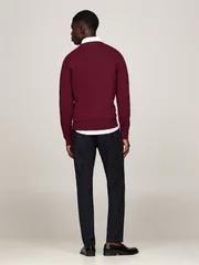 Tommy Hilfiger Crew Neck Jumper with Cashmere - Wine - L