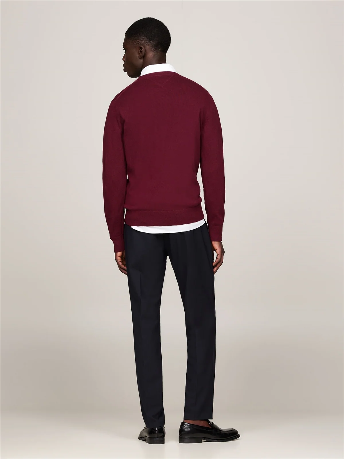 Tommy Hilfiger Crew Neck Jumper with Cashmere - Wine - L