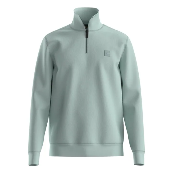 Boss Zetrust Cotton-Terry Half Zip Sweatshirt - Mint - M