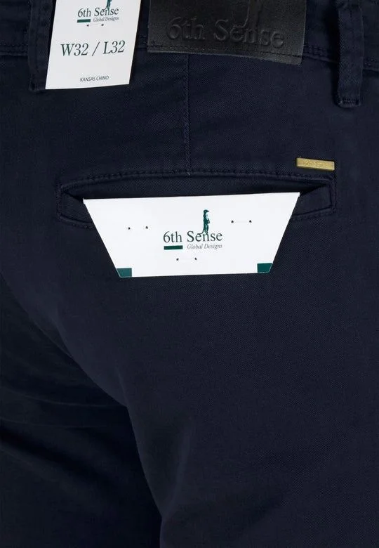 6th Sense Kansas Straight Leg Chinos - Navy - 38/32