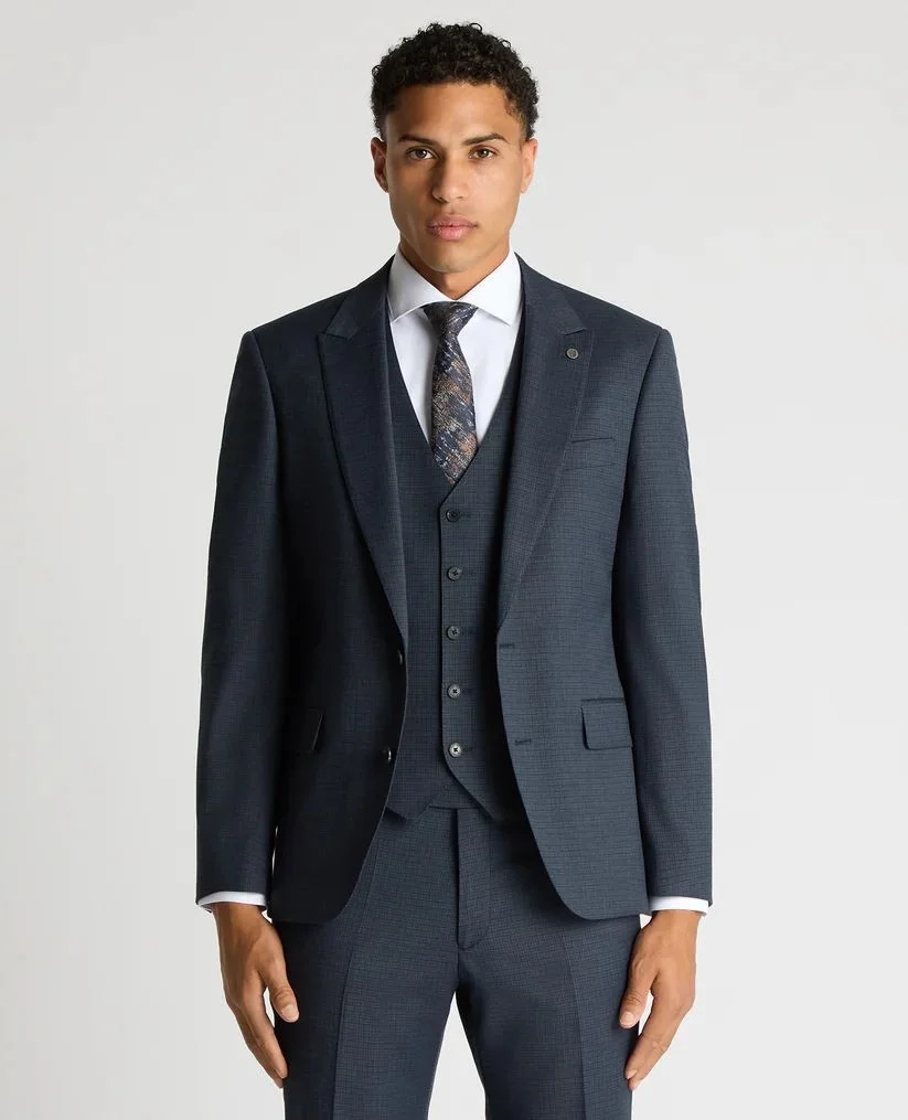 Remus Uomo Peppe Tapered Fit Linen-Blend Jacket - Navy - 40R