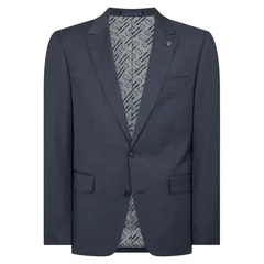 Remus Uomo Peppe Tapered Fit Linen-Blend Jacket - Navy - 40R