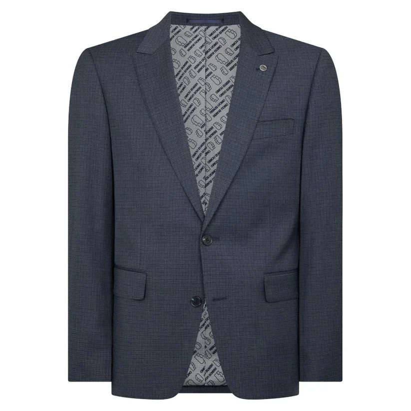 Remus Uomo Peppe Tapered Fit Linen-Blend Jacket - Navy - 40R